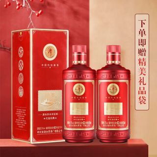 潭酒 酱香型 收藏送礼喜宴聚会 年货送礼礼盒 53度 500mL 2瓶 川美 红色经典