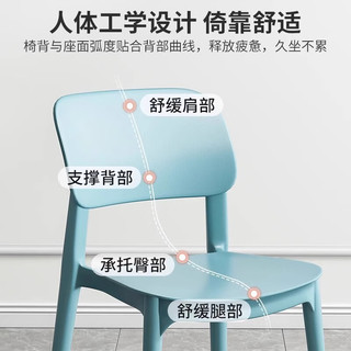谷具森塑料椅子家用加厚餐厅餐桌餐椅舒服久坐商用现代简约凳子靠背北欧 【加固款承重300斤】高级灰