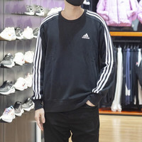 阿迪达斯 (adidas)卫衣男装 运动服跑步训练潮流透气舒适圆领休闲套头衫 IC9317黑色 2XL