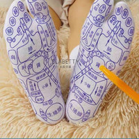 衣拉贝蒂养生袜穴位袜足底按摩穴位图解袜子抖音同款袜足疗店通用男女 35-39码一双装