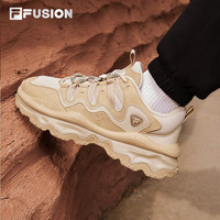 FILA FUSION 斐乐潮牌男鞋老爹鞋2023冬熔岩鞋QD96休闲鞋运动鞋 香槟色/特拉维丁-PT 43