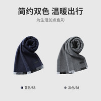 金利来 含羊毛 冬季保暖高档格纹围脖