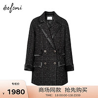 伊芙丽（eifini）伊芙丽气质保暖棉衣/棉服女冬季ZEA210721 黑色 155/80A/S