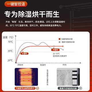 KADIYO 卡迪欧 电热毛巾架浴室置物架智能杀菌防潮除湿烘干器电加热浴巾架E201 APP智控升级雅灰70