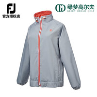Footjoy高尔夫服装秋冬女士FJ抑菌高弹运动百搭拉链防风golf夹克外套 浅灰/桃红81201 S