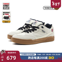 VISION STREET WEAR Savvy生胶白荔厚鞋舌牛皮中帮面包鞋运动滑板鞋男女保暖 米白色 41