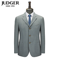 庄吉（Judger）男士条纹西服商务休闲单西外套正装羊毛西装毛料 灰色条纹 175/96A