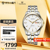 TIAN WANG 天王 手表男 山河系列钢带机械男表金色送爸爸GS51396T.DD.T.W