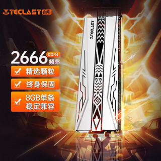 Teclast 台电 极光系列 A40 DDR4 2666MHz 台式机内存 白色 8GB TLD48G26A40