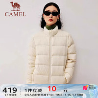 骆驼 CAMEL羽绒服女冬保暖运动户外羽绒外套女 TE3XYR008,天鹅白,女 S