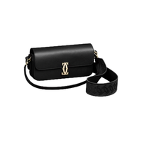 Cartier 卡地亚 C DE CARTIER系列 女士牛皮单肩包 L1002538 黑色 迷你