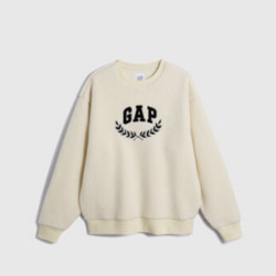 Gap 盖璞 LOGO仿羊羔绒宽松廓形卫衣