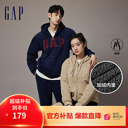 Gap 盖璞 男女款LOGO仿羊羔绒运动卫衣