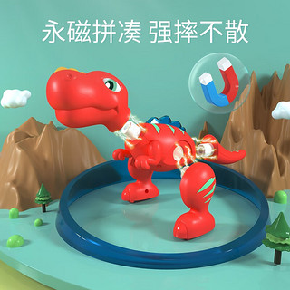IMVE 六一儿童节礼物恐龙玩具男女孩DIY磁性拼装霸王龙声光套装模型3-8 磁性拼装恐龙-4合1套装