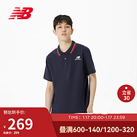 new balance T恤男款经典翻领针织POLO衫MT01983 ECL M