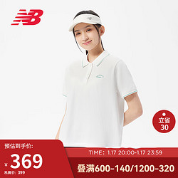 new balance T恤女款运动休闲POLO衫白色短袖5FD24252 WT XL