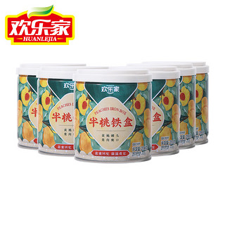 HUANLEJIA 欢乐家 半桃铁盒 黄桃罐头200g*6罐