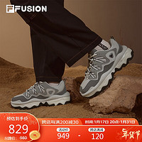 FILA FUSION斐乐潮牌男QD 96 DX未来潮鞋2024春休闲鞋老爹鞋 藕灰/烟灰-VQ 41