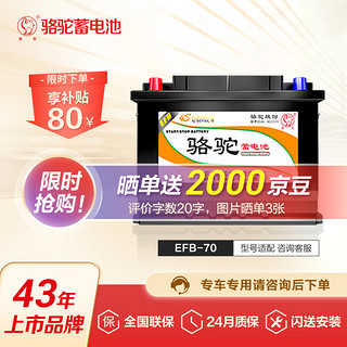 CAMEL 骆驼 蓄电池 4S系列 6-QTPE-70 汽车蓄电池 12V