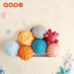 aope 澳培 抚触球感统训练婴儿6一12月玩具触感球可啃咬感知球曼哈顿球