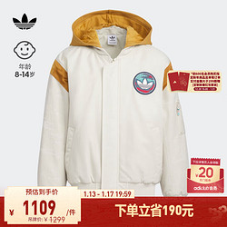 adidas 阿迪达斯 三叶草Feifei Ruan × adidas联名龙年新年款男大童棉服 清澈棕/麦棕 140cm