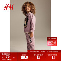 H&M【迪士尼系列】女童裤子柔软卡通印花长裤1172268 干玫瑰色/米妮老鼠 150/66