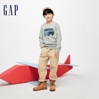Gap 盖璞 男童春季2024LOGO翻转亮片圆领卫衣儿童装套头上衣890293