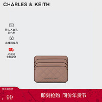 CHARLES&KEITHCK6-50680926包包女包菱格迷你卡包钱包 BLUSH浅红色 XXS