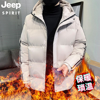 JEEP SPIRIT 男秋冬季休闲连帽百搭 外套防寒保暖棉服