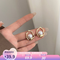 KOSE 高丝 S925银针复古法式珍珠耳环高级感气质百搭耳钉