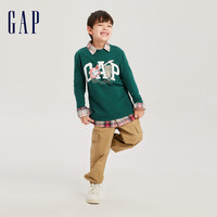 Gap男童秋季LOGO亲肤纯棉长袖T恤儿童装休闲舒适上衣735911