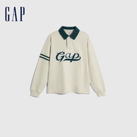 Gap男童秋季洋气LOGO水洗棉翻领卫衣儿童装外出运动上衣786576