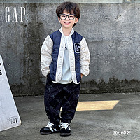 【断码优惠】Gap男女童秋季LOGO纯棉运动长袖T恤舒适上衣821305