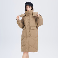 雪中飞 SNOWFLYING 中长款羽绒服插肩袖宽松气质