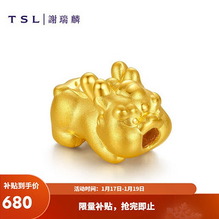 移动端、京东百亿补贴：TSL 谢瑞麟 黄金萌宠貔貅本命年宝宝转运珠3D硬金手串不含手绳XJ698 约0.7克