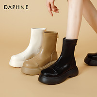 DAPHNE 达芙妮 2023新款切尔西靴短靴英伦风春秋单靴软皮显瘦厚底马丁靴女