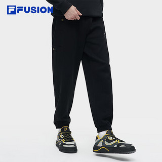 FILA FUSION斐乐潮牌针织长裤男2024春季时尚休闲收口运动裤 正黑色-BK 190/96A/XXXL