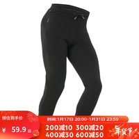 迪卡侬(DECATHLON)户外秋冬男女保暖裤内胆绒裤运动加绒滑雪内 女款-黑色New XL