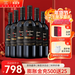 红魔鬼 黑金浓郁珍藏 中央山谷干型红葡萄酒 6瓶*750ml套装