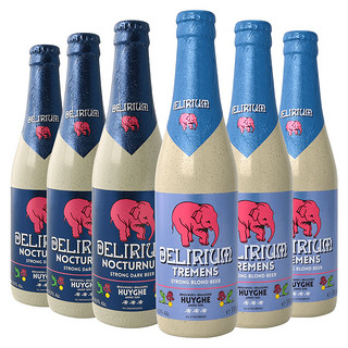 DELIRIUM 粉象 爱尔啤酒组合装 330ml*6瓶（浅粉象艾尔啤酒330ml*3瓶+深粉象艾尔啤酒330ml*3瓶）