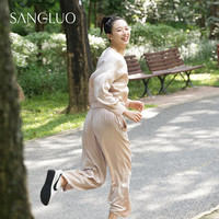 SANGLUO真丝磨毛套头运动卫衣式绒感睡衣套装unisex可外穿家居服