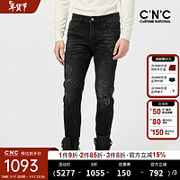 C'N'C【轻奢衣服】CNC男装秋冬牛仔裤时尚百搭潮男裤装 黑色 35 (180/90A)