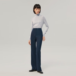 OVV 【意大利哥伦布】2022秋冬女装法兰绒羊绒混纺西裤 湖蓝C2 M