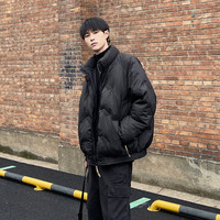 维斯先森加厚立领棉服男冬季纯色百搭棉袄子休闲宽松棉衣加厚保暖外套 CLZA-8213黑色 XL