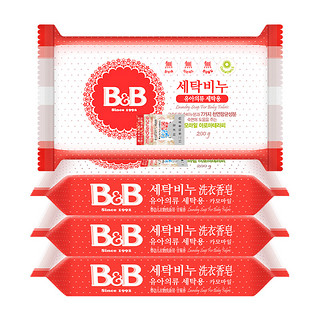 B&B 保宁 韩国进口婴幼儿新生甘菊香洗衣皂200g*4温和香皂