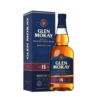 限地区：GLEN MORAY 格兰莫雷 15年单一麦芽威士忌 洋酒 苏格兰 斯佩塞产区 双桶陈年 700ml