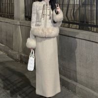 BTTKDL 冬季新中式名媛套装裙外套+半身裙