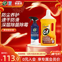 Cif 晶杰 专业地板养护清洁剂洋甘菊香1000ml*1 强力除霉剂435ml*1