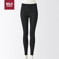 MUJI 無印良品 无印良品（MUJI）女式使用了棉的冬季内衣秋裤十分长收腿裤打底裤 黑色 女式L