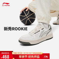 LI-NING 李宁 新秀Rookie丨篮球鞋鞋2024春季篮球文化鞋字母运动鞋ABCU001 雪白色/银桦灰/枯草灰-1 42